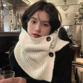 ニットウォーマー レディース 韓国風秋冬 アイボリー
