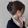 樹脂ヘアクリップ レディース まとめ髪 ブラックエナメル