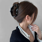 樹脂ヘアクリップ レディース まとめ髪 ブラックエナメル