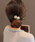 シュシュ リボン パール ヘアゴム韓国風 レディース ヘアアクセサリー 光沢 おしゃれ まとめ髪 簡単ヘアアレンジ 大人可愛い  髪留め プチプラ人気 お団子ヘア 99ZYSP-004