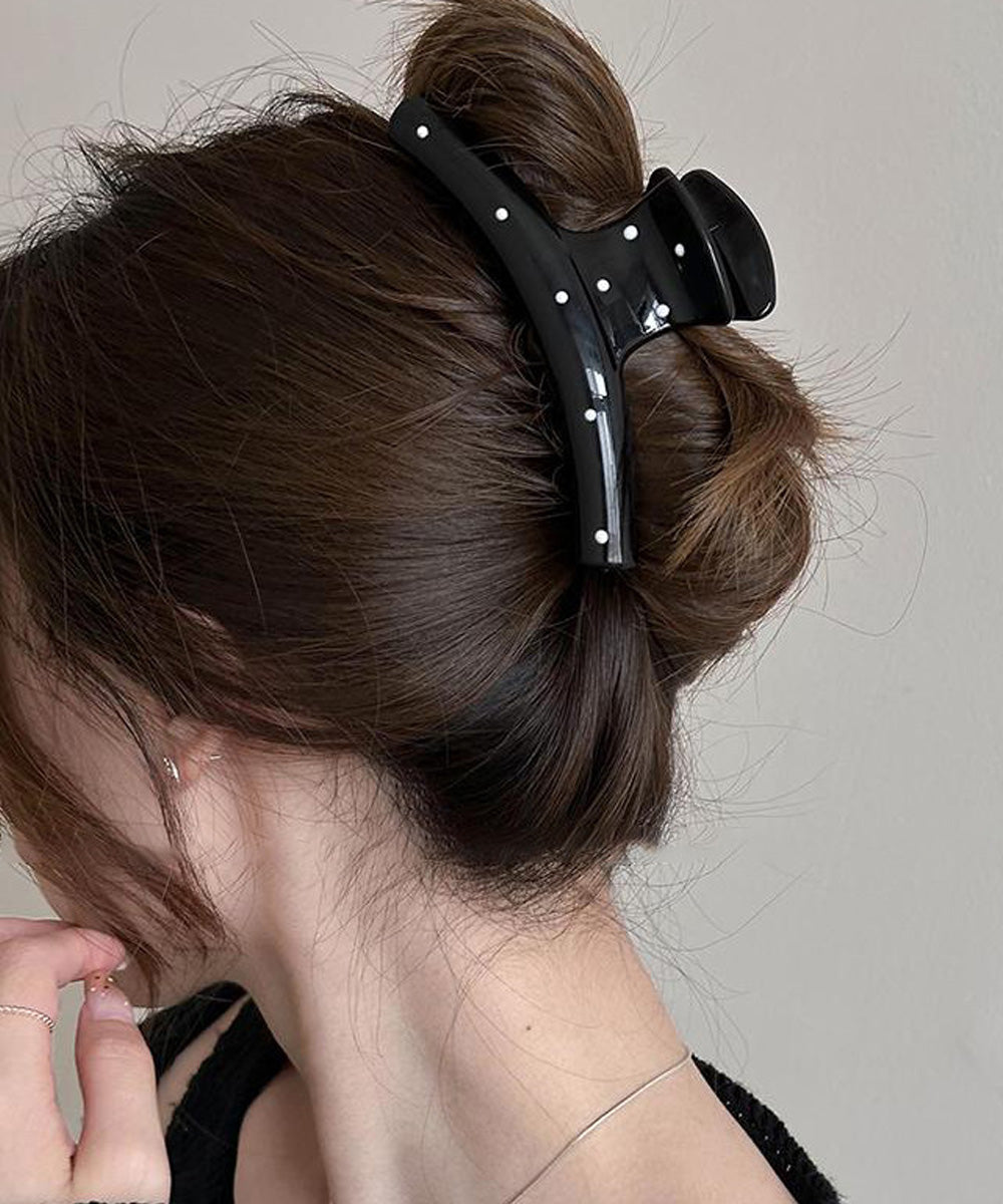 バンスクリップ リボンヘアクリップ 新作 ブラック