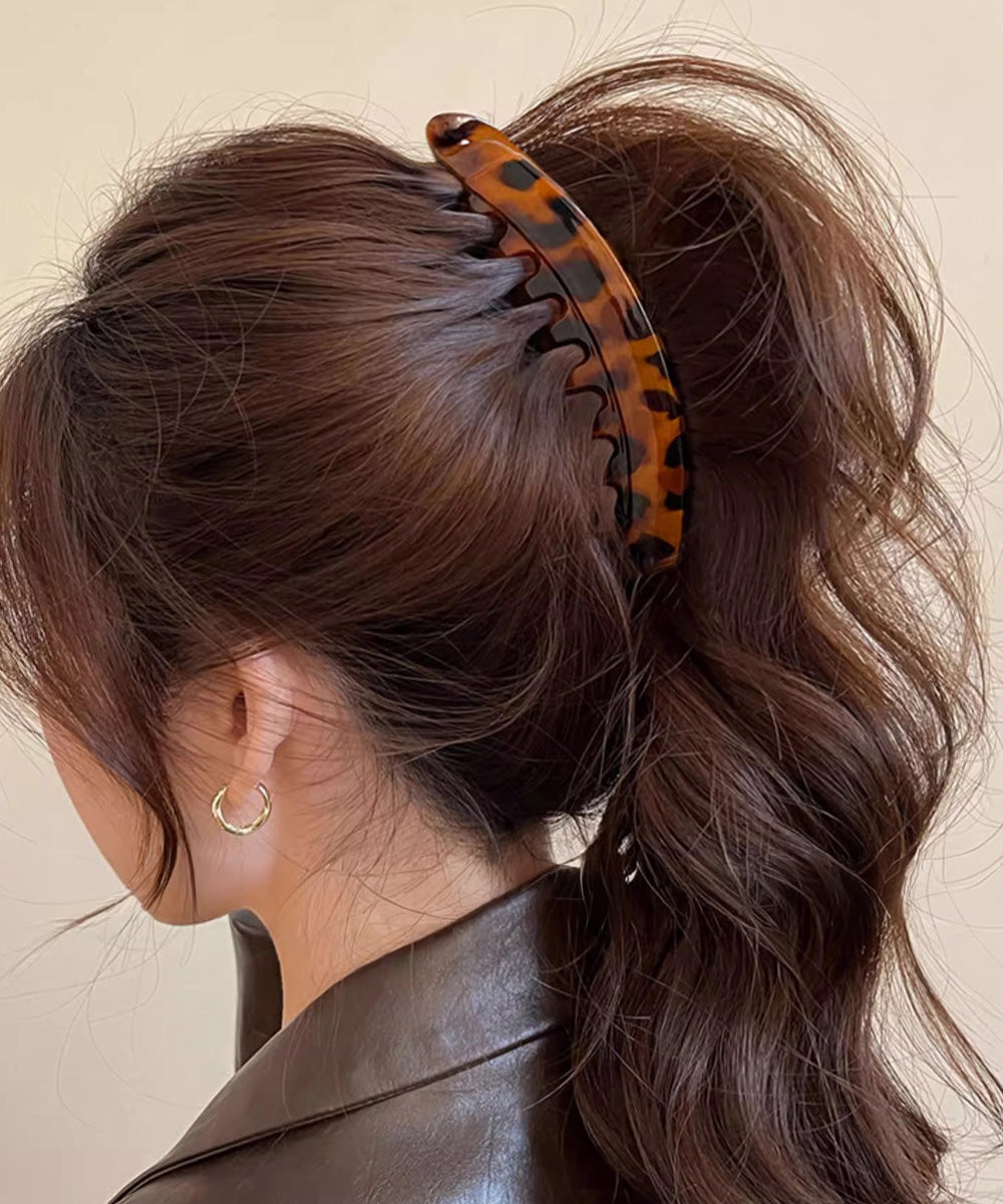 ヘアクリップ バナナクリップ 髪留め キャメル