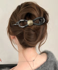 バナナクリップ パール 可愛いくま韓国風 レディース ヘアアクセサリー シンプル オフィスカジュアル きれいめ フェミニン プレゼント 髪飾り 結婚式発表会女子会 99ZYSP-016