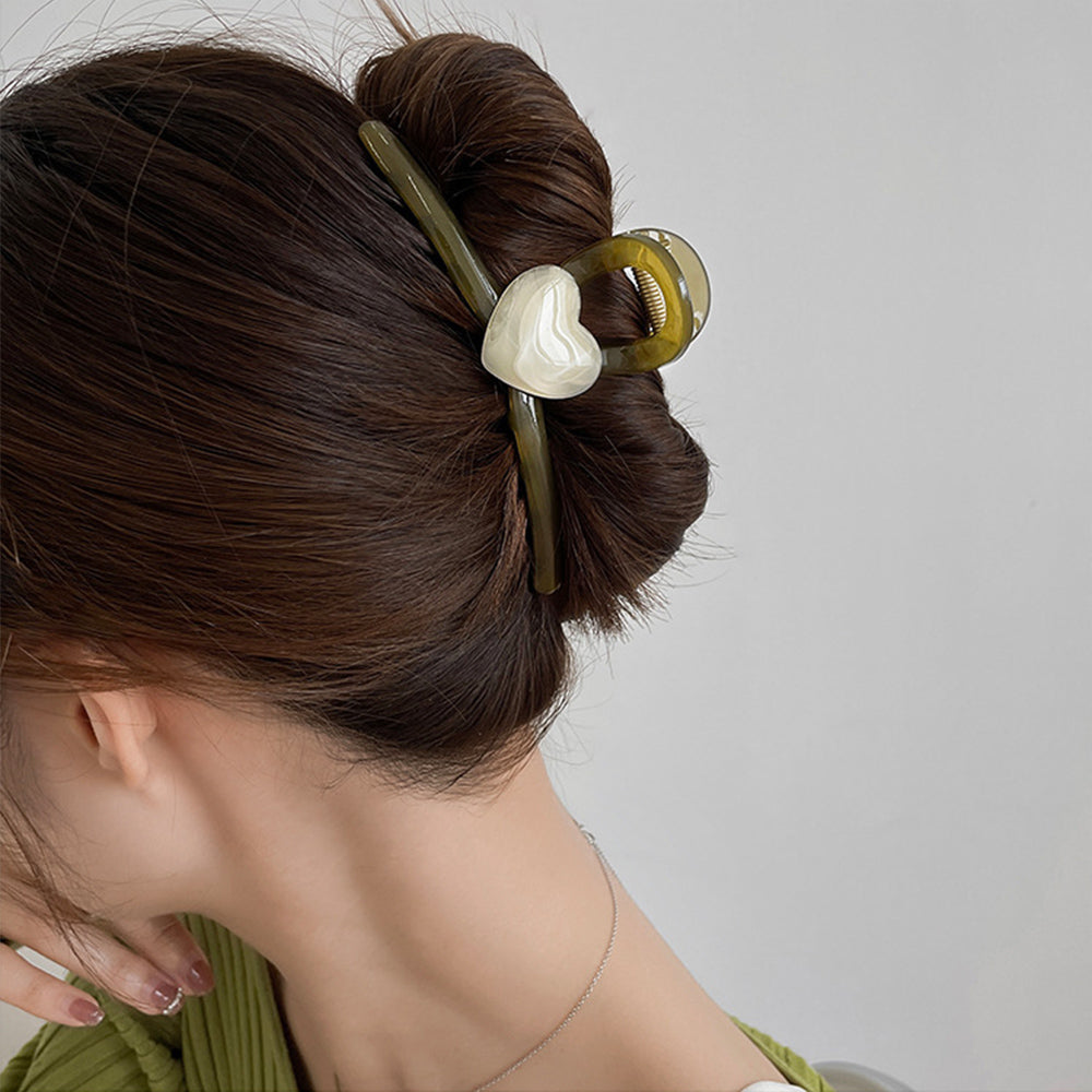 ヘアクリップ バンスクリップ 樹脂ハート 詳細画像5