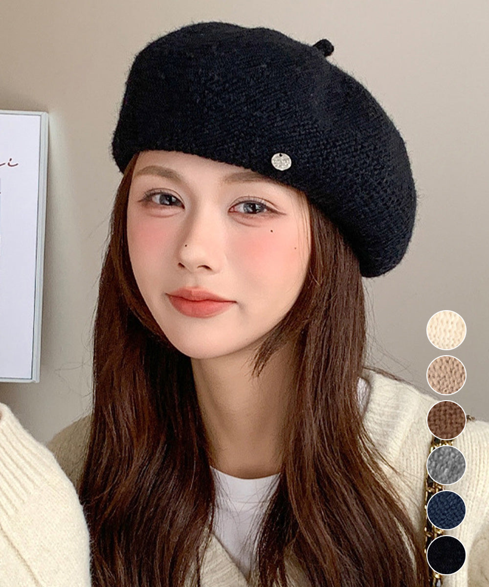 レディース ベレー帽 秋冬 飾り 詳細画像1