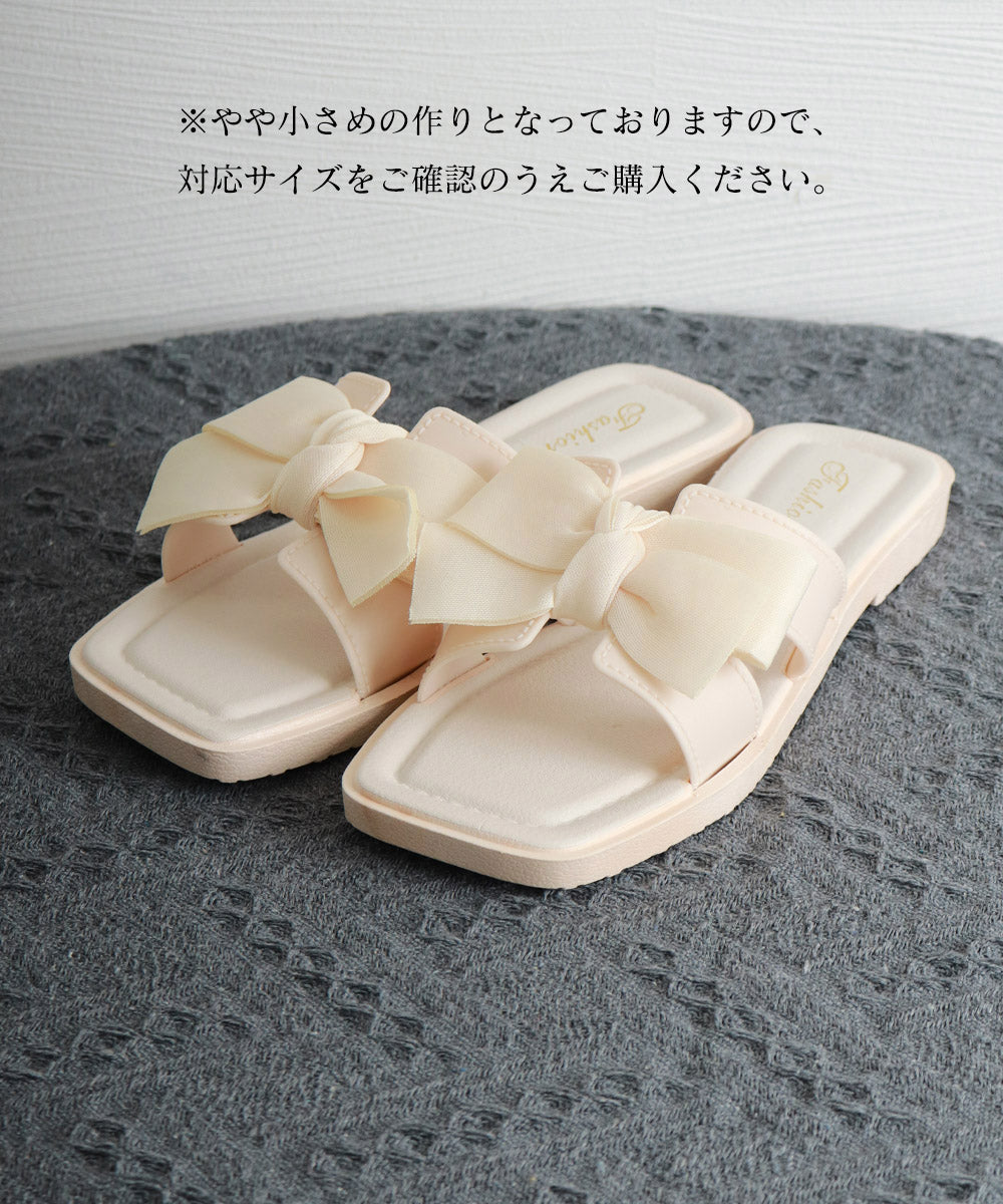 ミュールサンダル 可愛いリボン 軽量夏靴 詳細画像19
