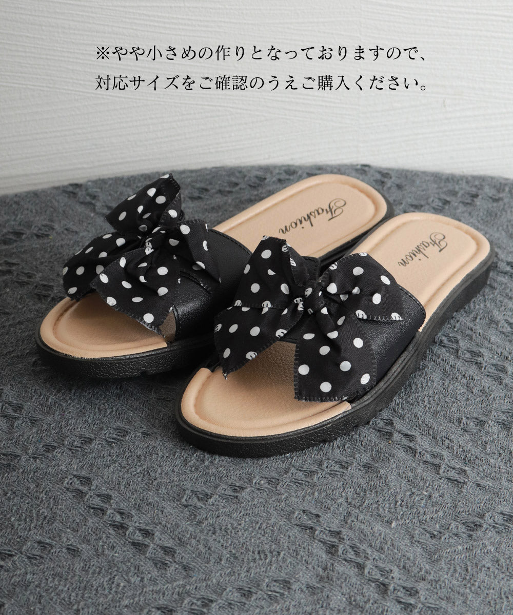 ミュールサンダル 可愛いリボン 軽量夏靴 詳細画像23