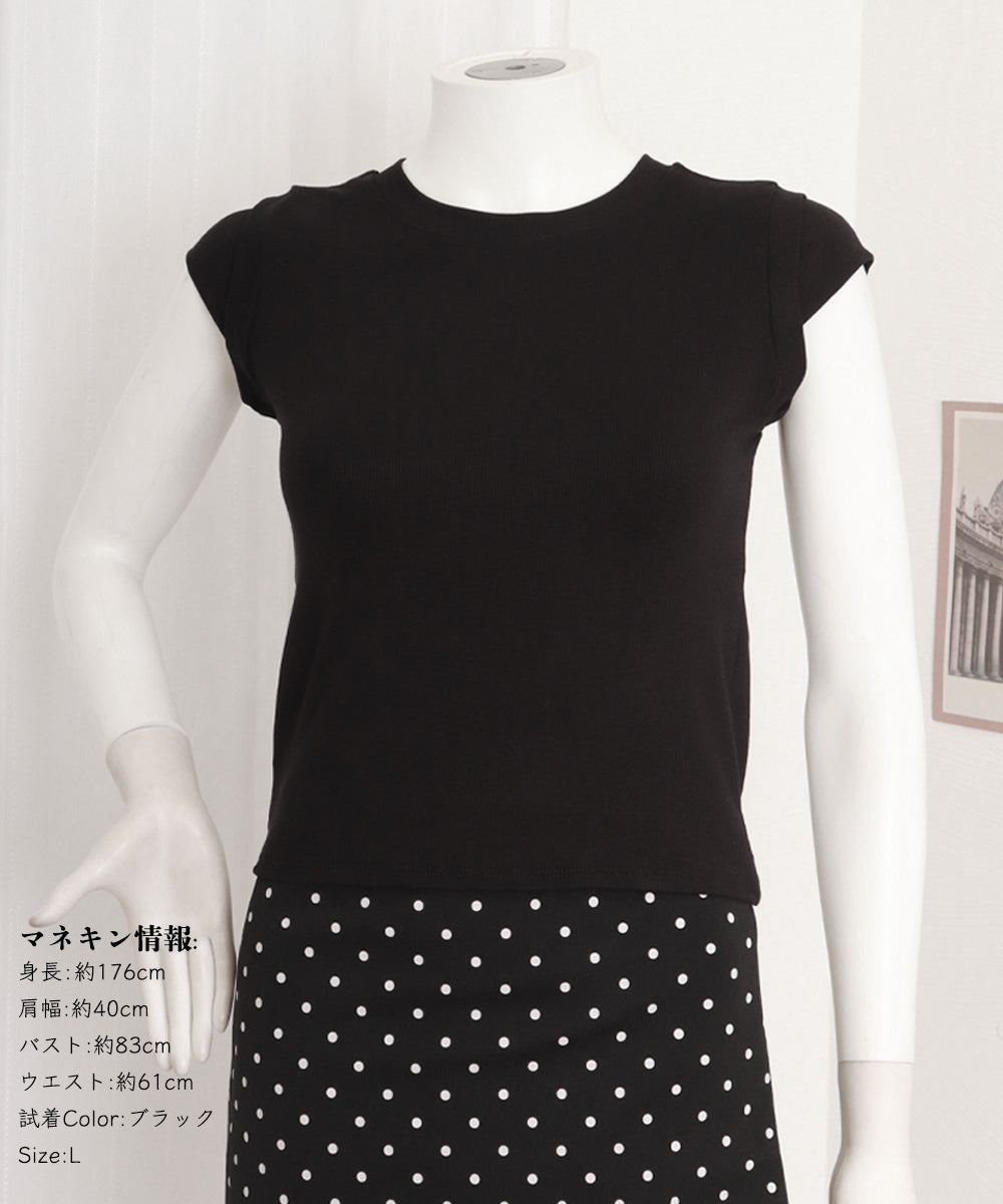 半袖Tシャツ クロップド丈 丸首 夏服 詳細画像11
