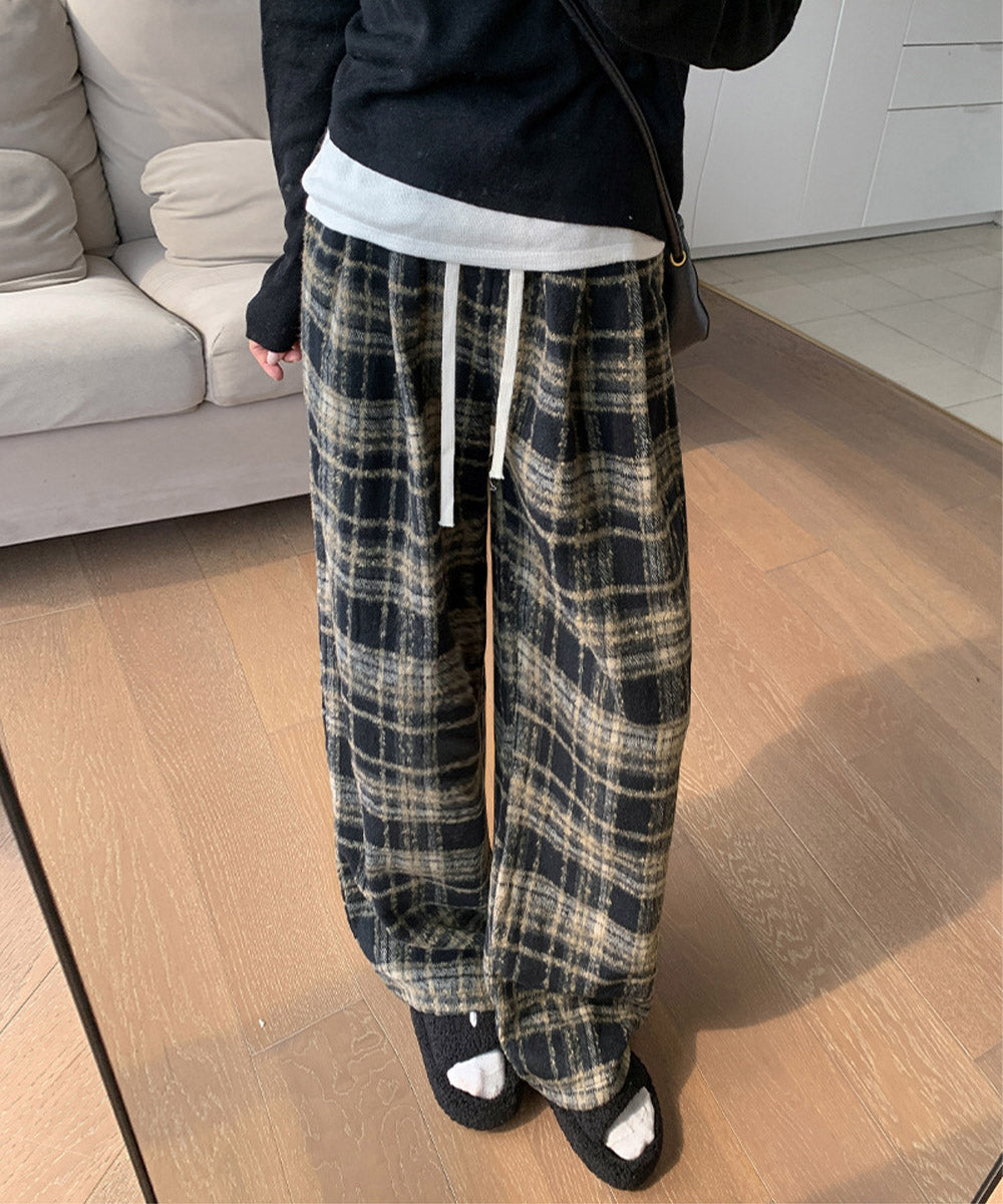 ワイドパンツ チェック柄 レディース 詳細画像3