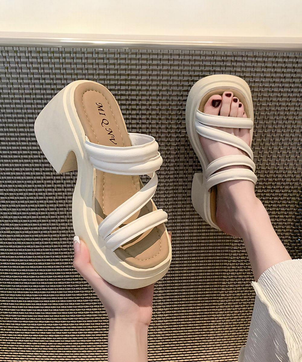 ミュールサンダル 厚底 太ヒール 美脚夏 詳細画像3