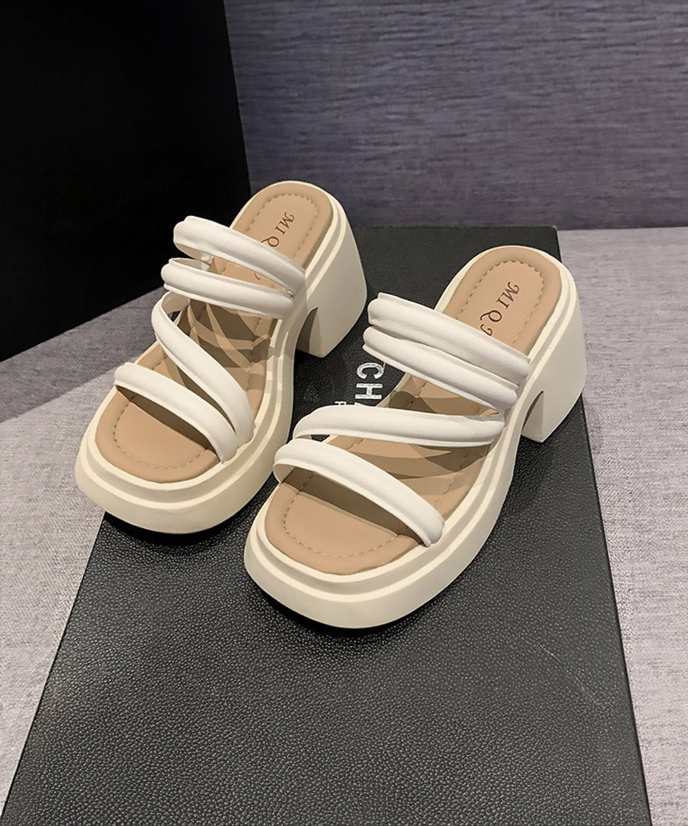ミュールサンダル 厚底 太ヒール 美脚夏 詳細画像5