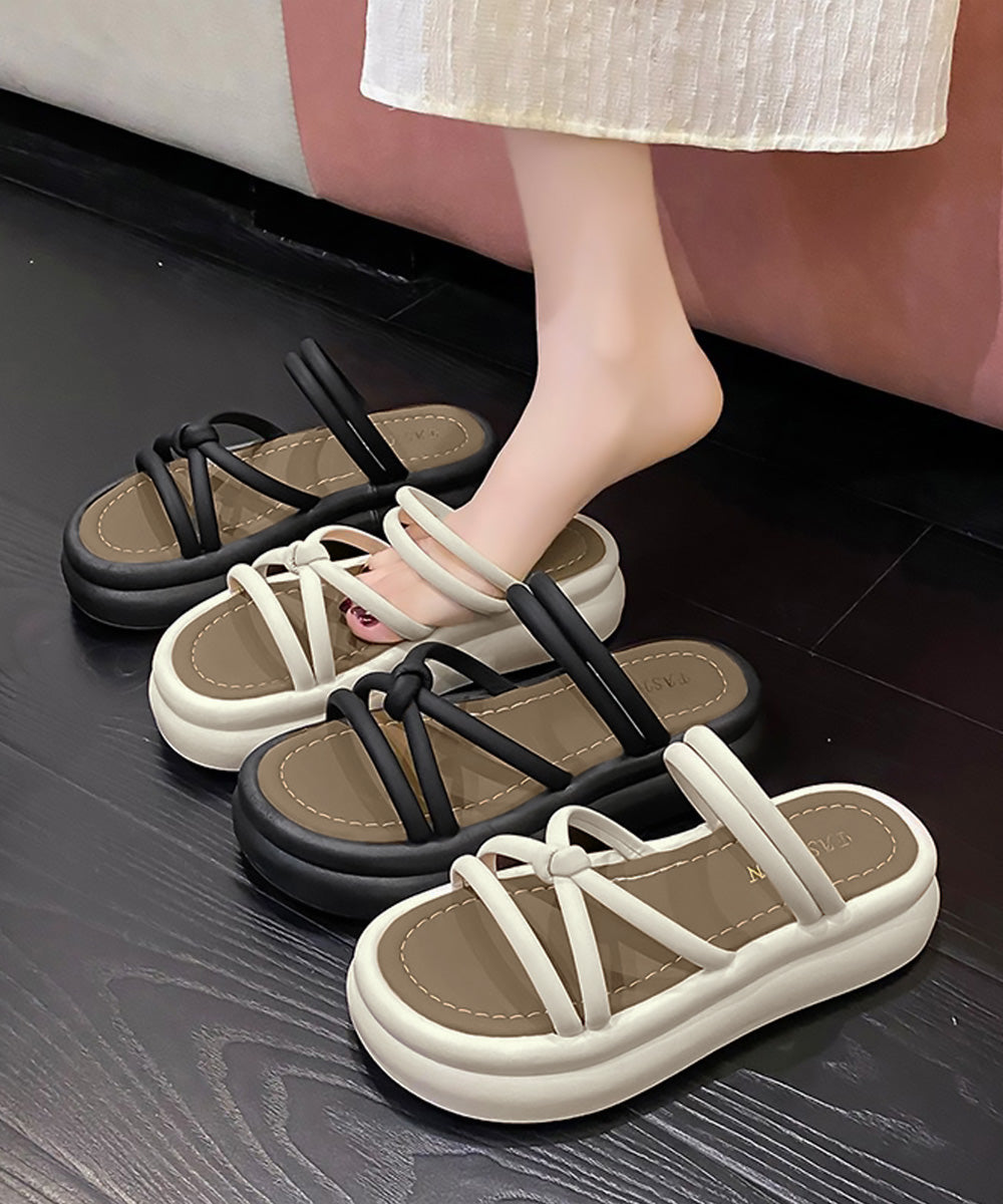 厚底サンダル ミュールサンダル 美脚夏靴 詳細画像16