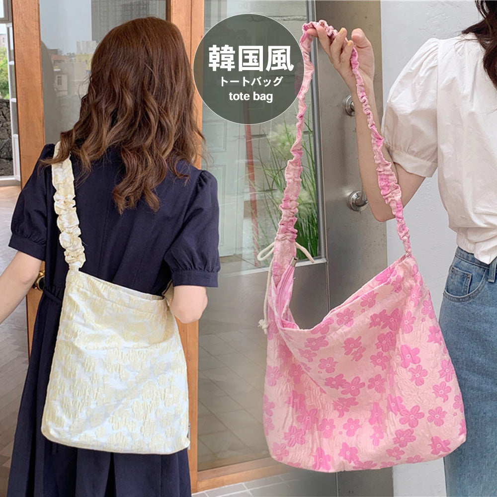 花柄トートバッグ ショルダーバッグ 軽量 詳細画像1