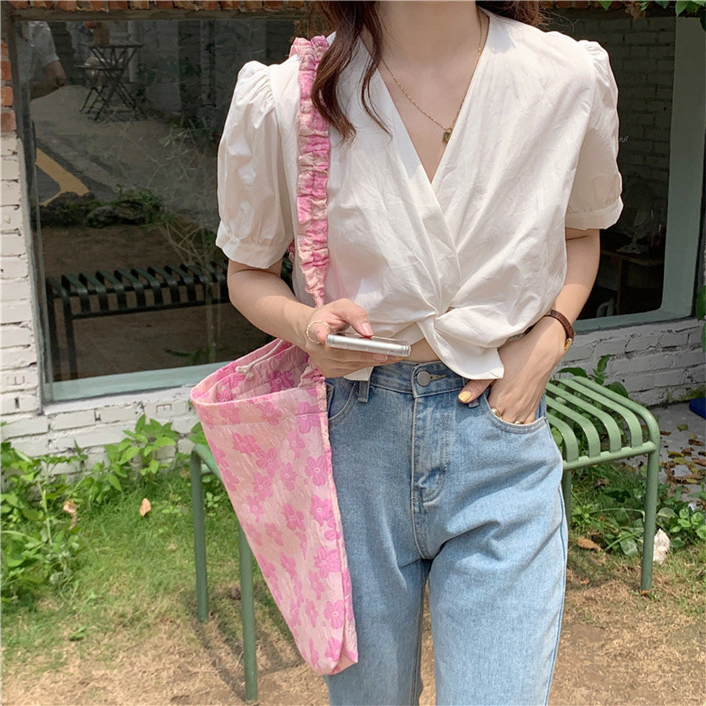 花柄トートバッグ ショルダーバッグ 軽量 詳細画像13