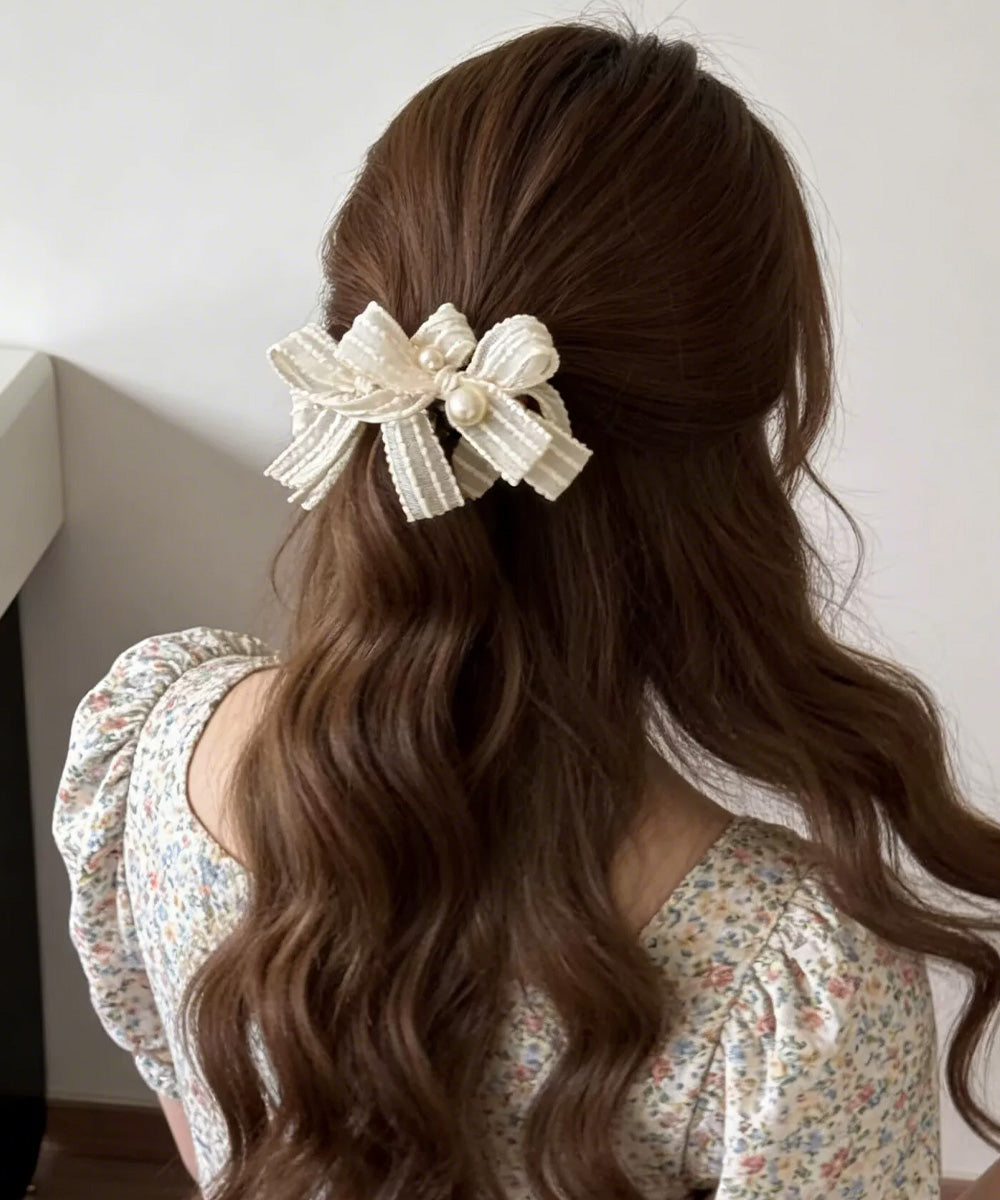バナナクリップ パールリボン ヘアグッズ 詳細画像4