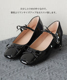 リボン バレエパンプス 美脚ヒール