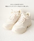 裏起毛 ミドルカットスニーカー 厚底