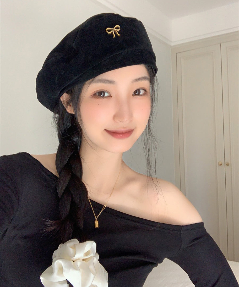 ベレー帽 レディース帽子 合金飾りレトロ 詳細画像2