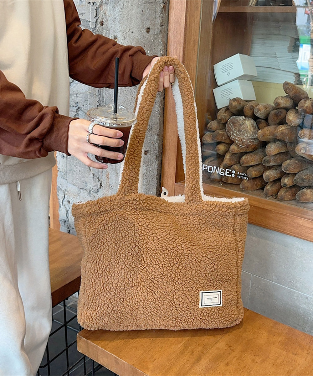 トートバッグ 両面 もこもこ 大容量