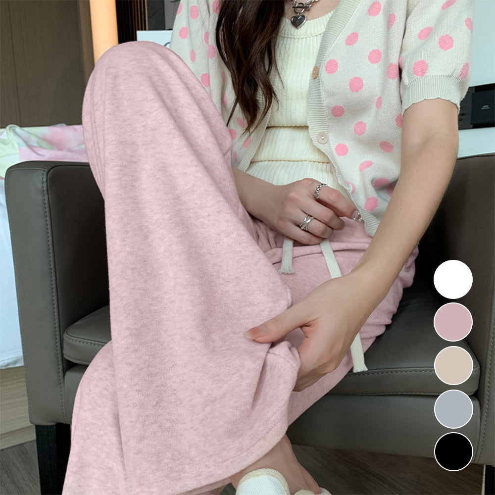 セミワイドパンツ 秋冬ルームウェア 韓国 詳細画像1
