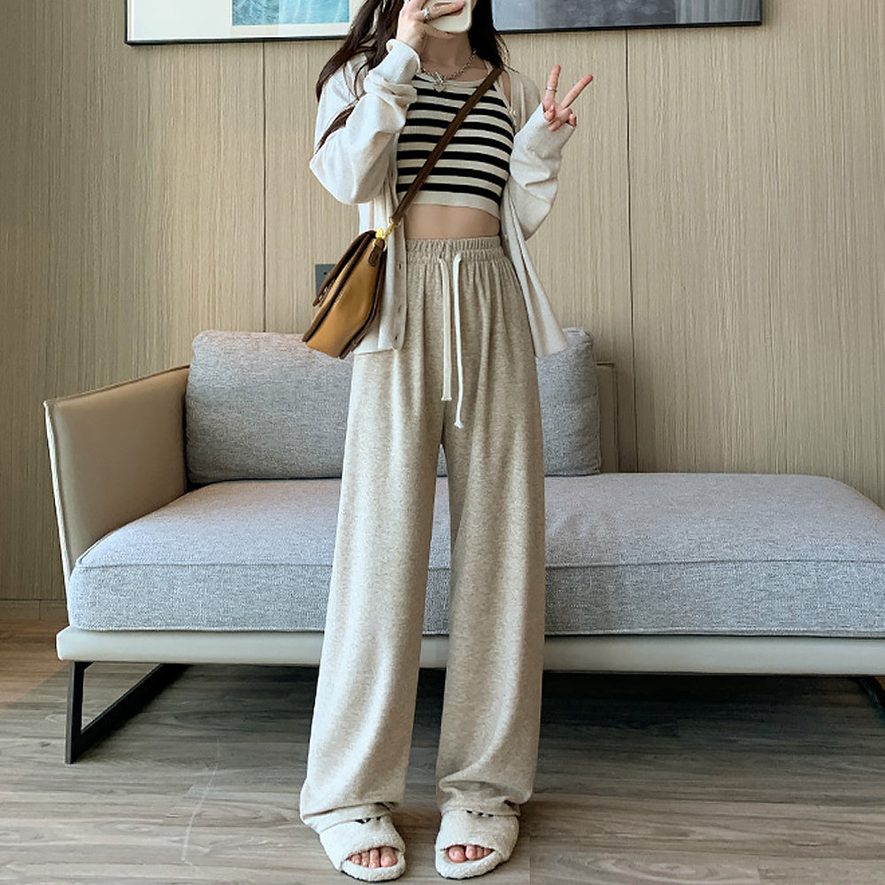 セミワイドパンツ 秋冬ルームウェア 韓国 詳細画像9