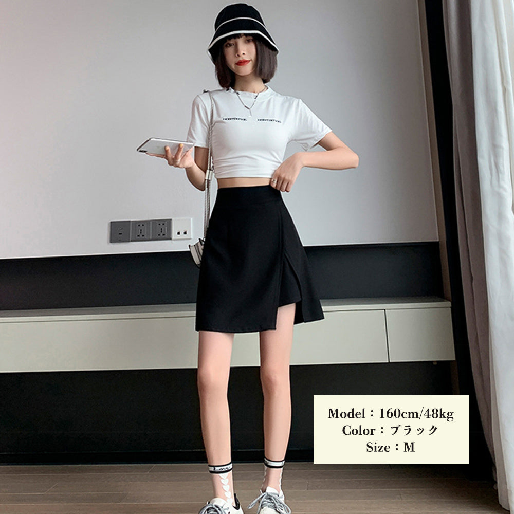 ミニスカート キュロット スリット 韓国 詳細画像5