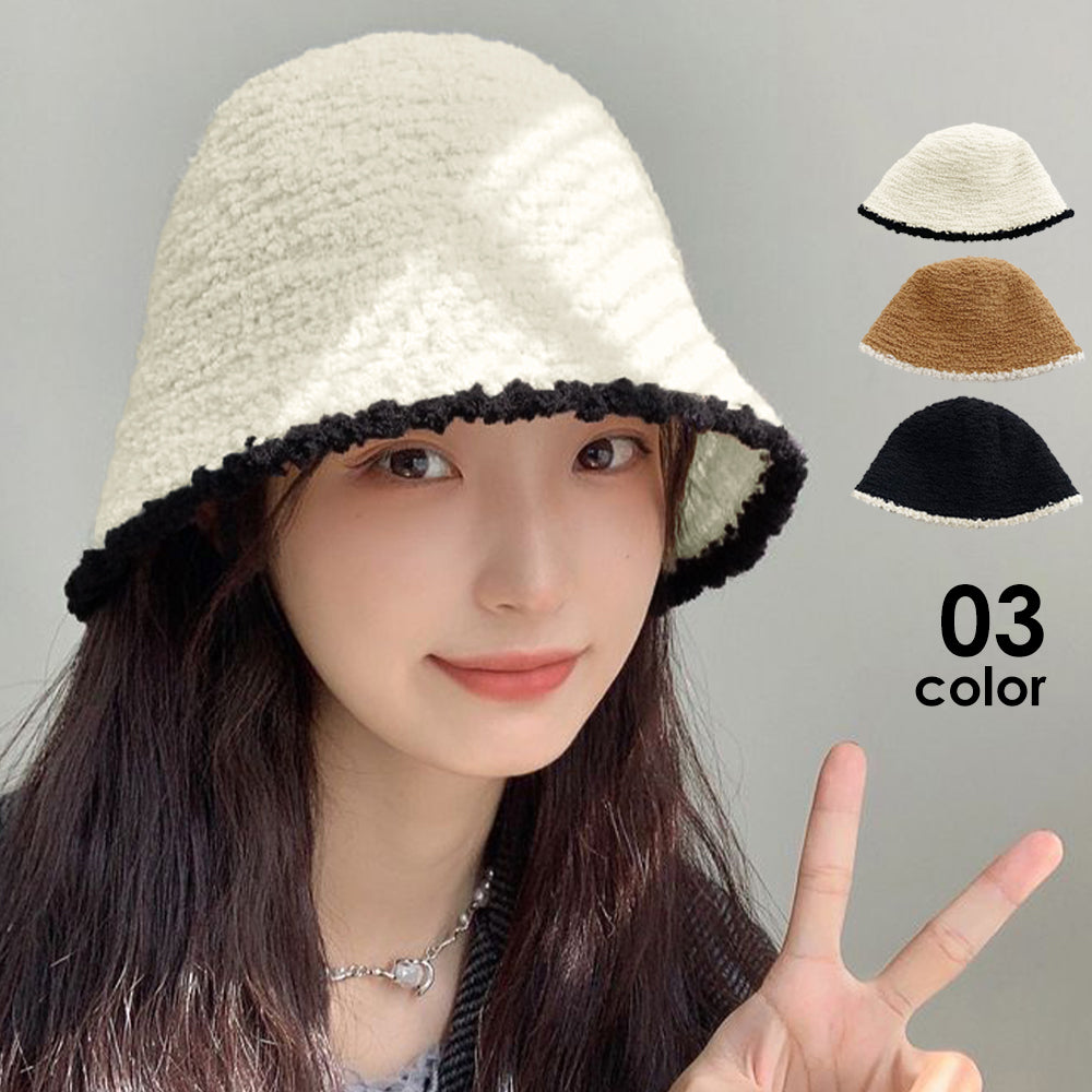 ファー帽子 バケットハット 秋冬 韓国風