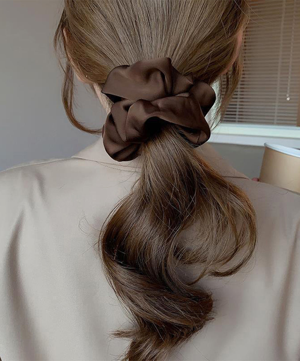 サテンヘアゴム シュシュ韓国風 無地8色 詳細画像5