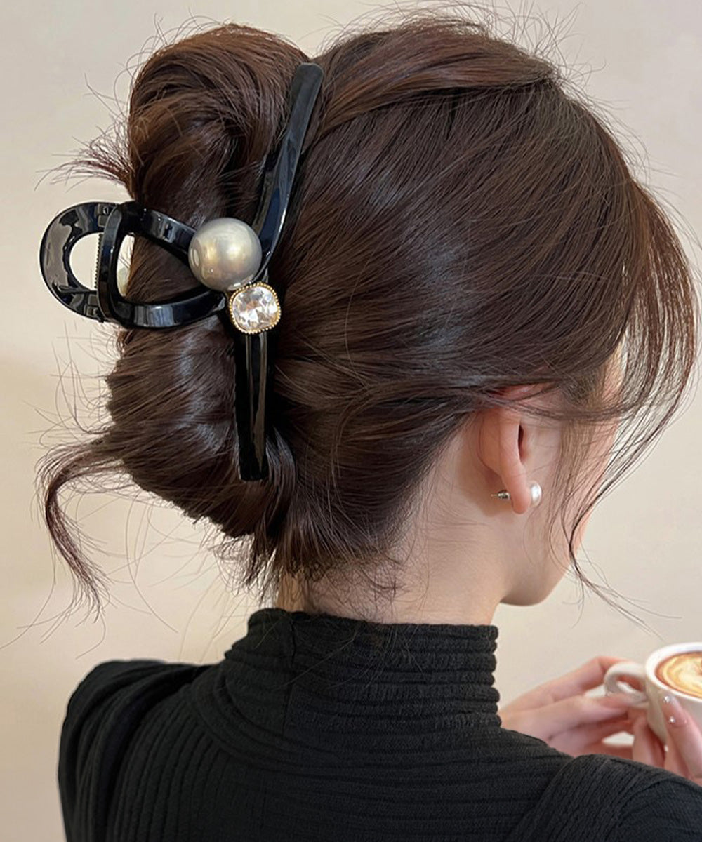 バンスクリップ ヘアクリップ パール 詳細画像2