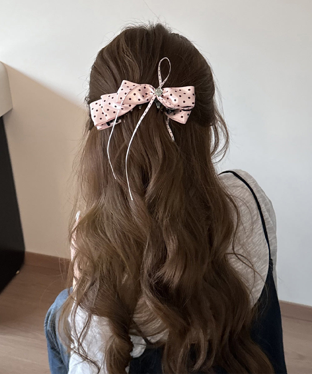 リボンヘアクリップ ドット柄 詳細画像14
