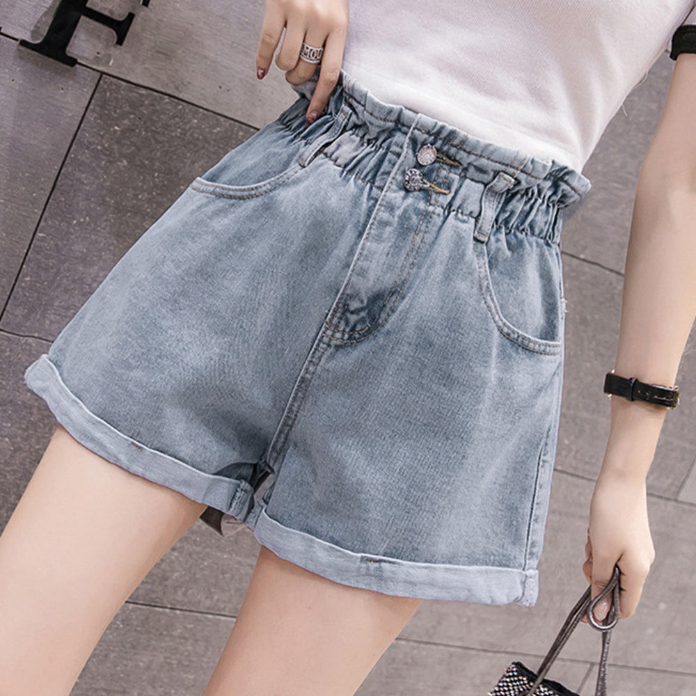 デニムパンツ レディース ハイウエスト サックスブルー