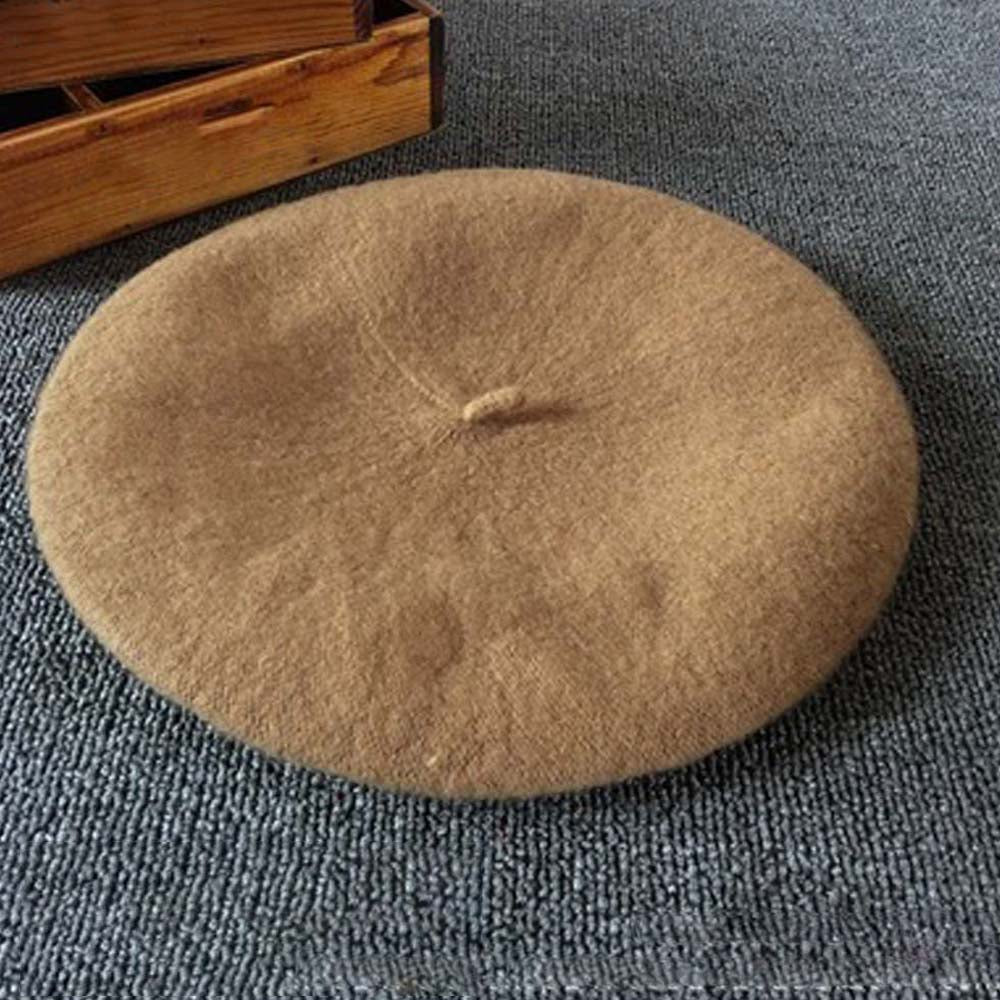 レディース ベレー帽 秋冬帽子 全17色 キャメル