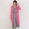 無地 サマーカーディガン レディース夏服 チェリーピンク