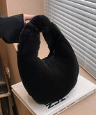 エコファーバッグ ワンハンドルバッグ秋冬 ブラック
