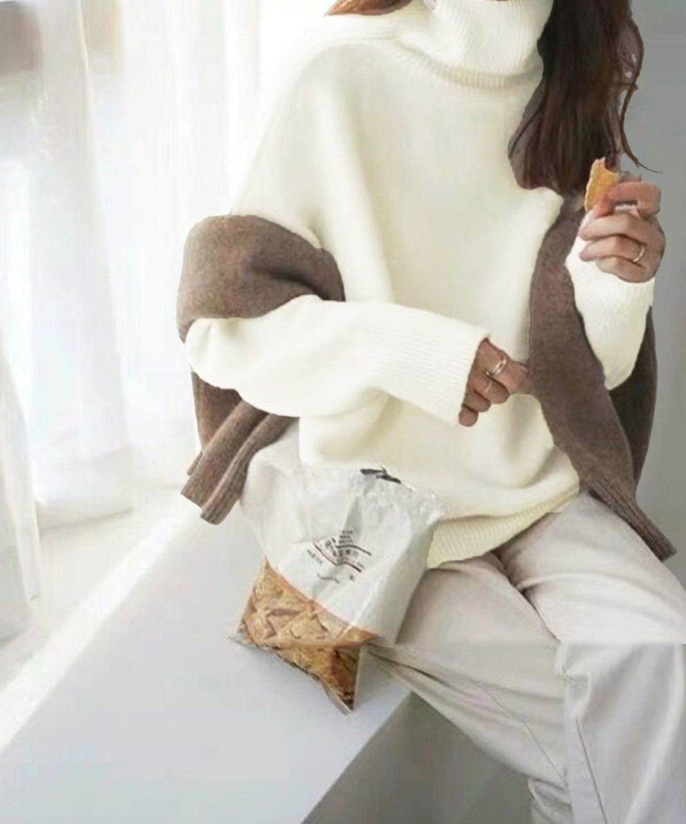 タートルネックニット レディース 秋冬服 ハイネック セーター あたたか 長袖 ニットトップス 無地 シンプル 大人カジュアル ニットソー オルチャン人気セーター WANGYUE-035