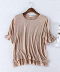 ｔシャツ レディース 半袖 カットソー キャメル