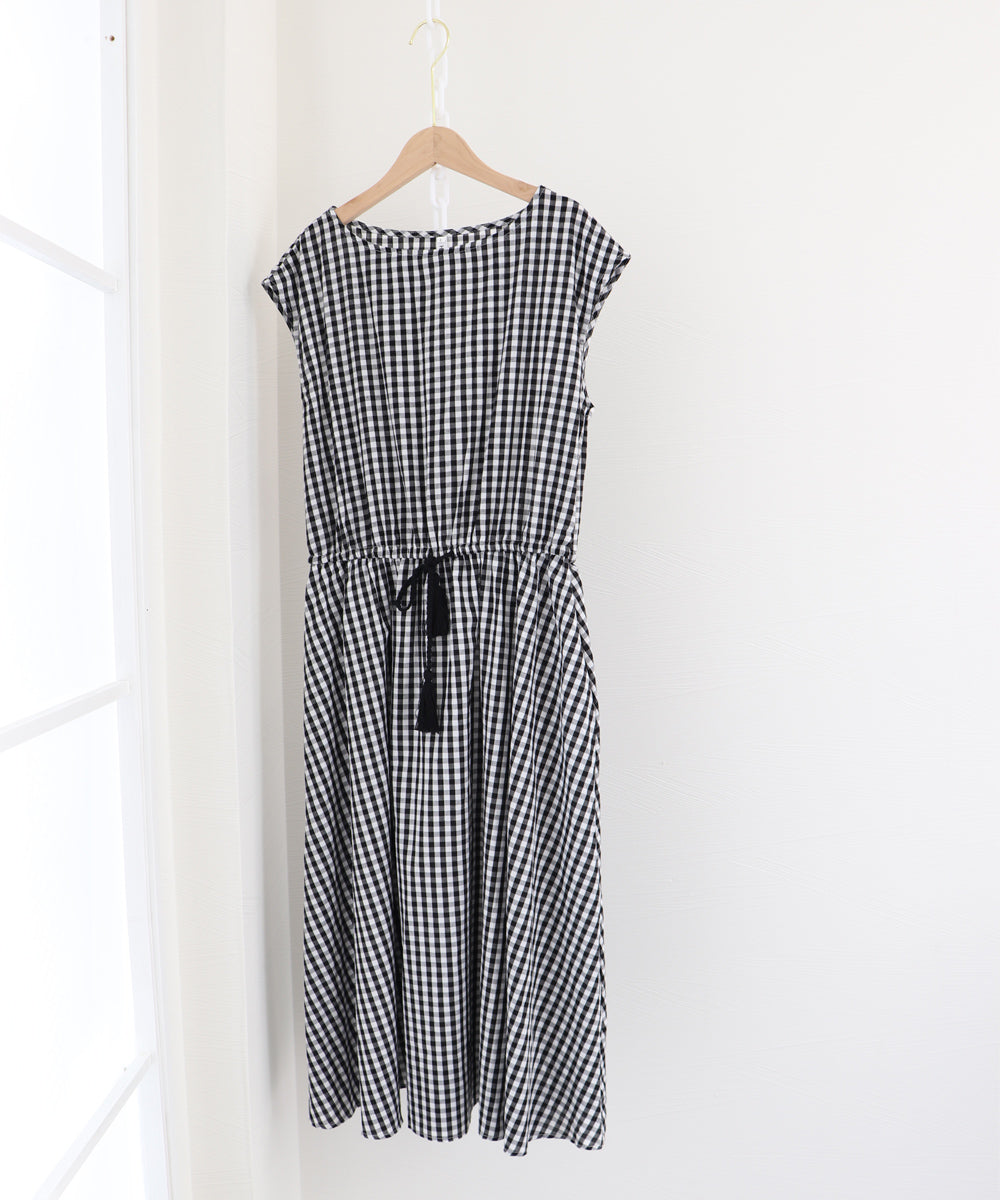 リネンワンピース フレンチスリーブ