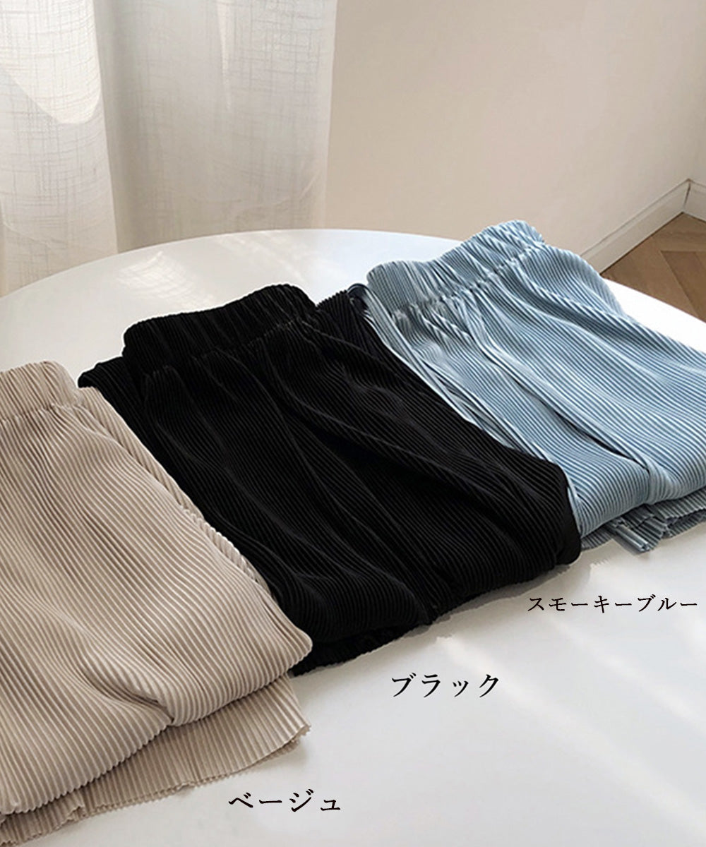 プリーツ パンツ ストレート 詳細画像2