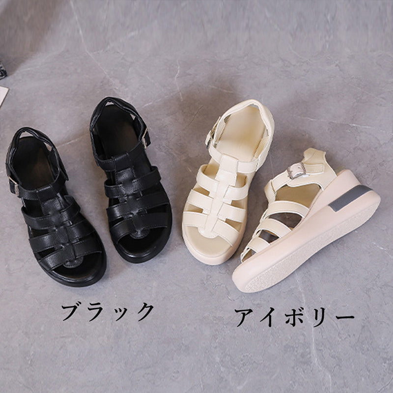 グルカサンダル 夏レディース厚底サンダル 詳細画像2