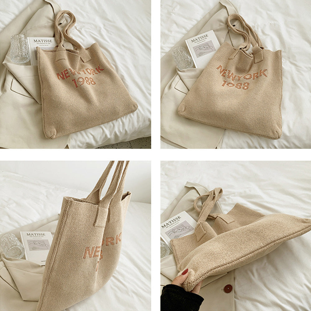 ニット トートバッグ レディース 秋冬 詳細画像11