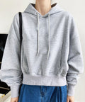 フード付き パーカー レディース秋冬服 ライトグレー